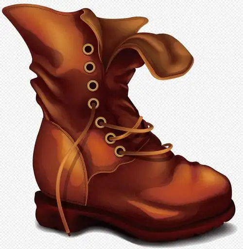 棕色平底靴子矢量元素