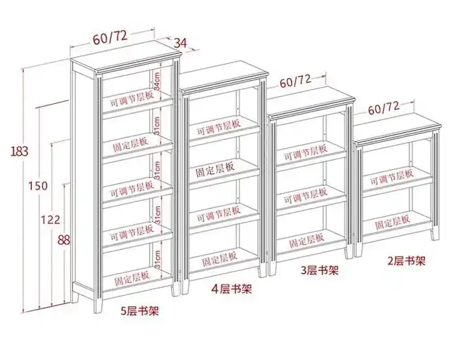 好家窝美式实木书架书柜自由组合欧式简约现代落地靠墙简易收纳柜书橱