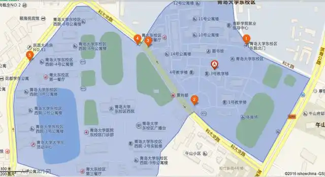 金家岭校区学校平面图青岛大学金家岭校区位于青岛市崂山区93号浮山