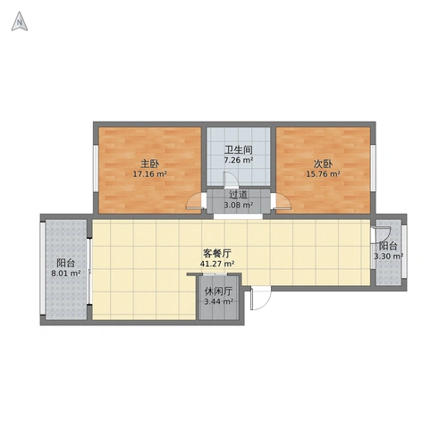 *2室2厅1卫户型图