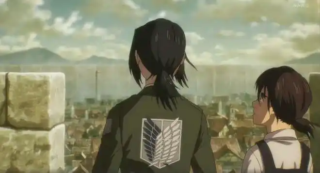 进击的巨人皮克妹妹穿自由之翼现身手指艾伦对面的是敌人