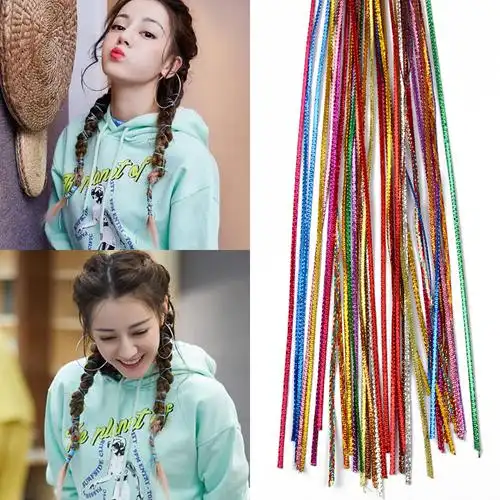 编发彩绳发带女绑发脏辫发绳辫子儿童彩带女头饰脏脏辫头绳子缎带