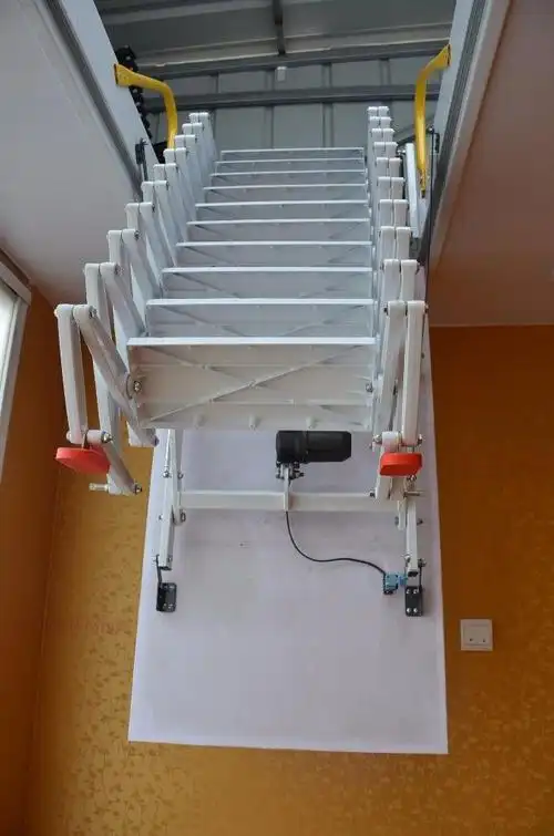 北京80**家用遥控全自动电动钛镁合金伸缩楼梯楼梯阁楼楼梯升降楼梯