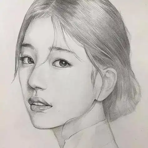 央美人物头像素描女