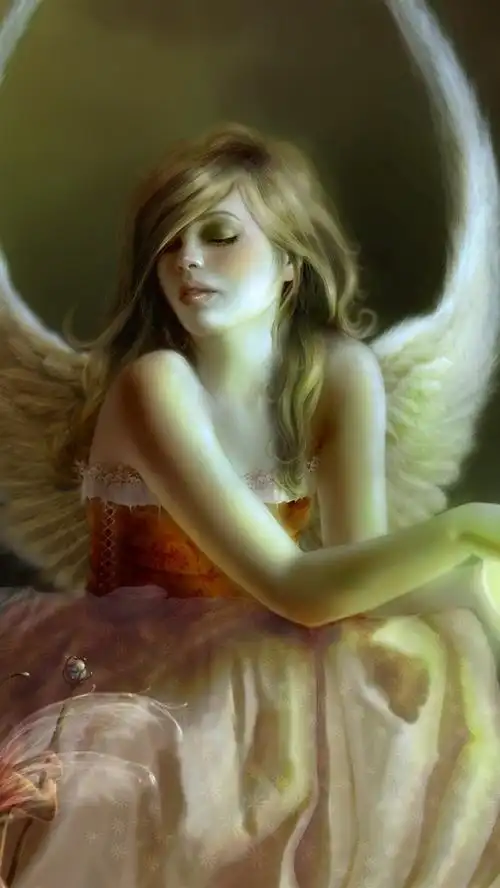 天使女孩的小精灵翅膀 iphone 壁纸
