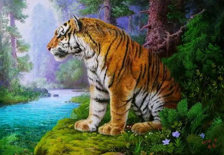 朝鲜精品动物油画 保证纯手绘