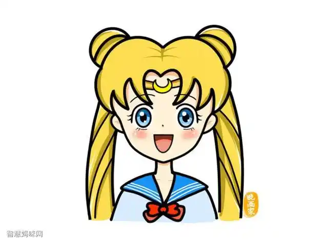 美少女战士兔子的简笔画彩色