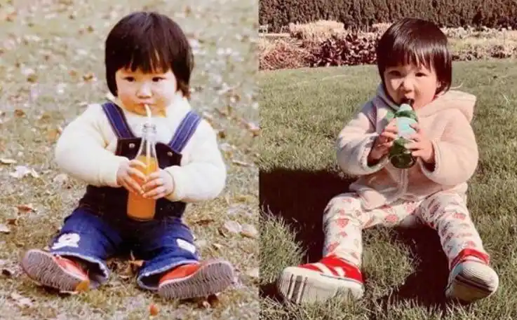 王祖蓝晒老婆童年照五官与女儿神相似简直一模一样