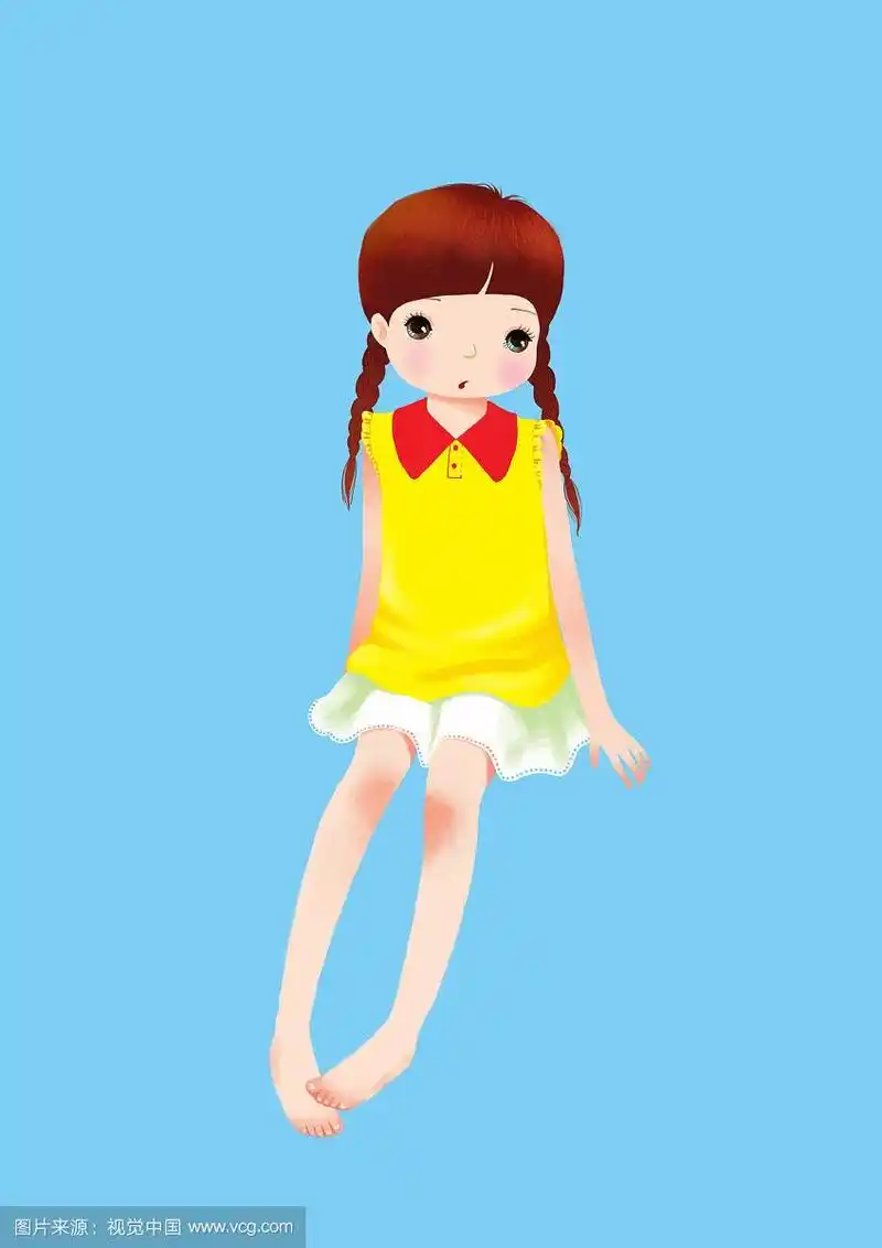 背景分离人物系列组图共3000多幅-坐着的赤脚女孩