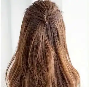 简单易学的中长发齐刘海扎发发型图解 - 长发发型图片 - 发型社