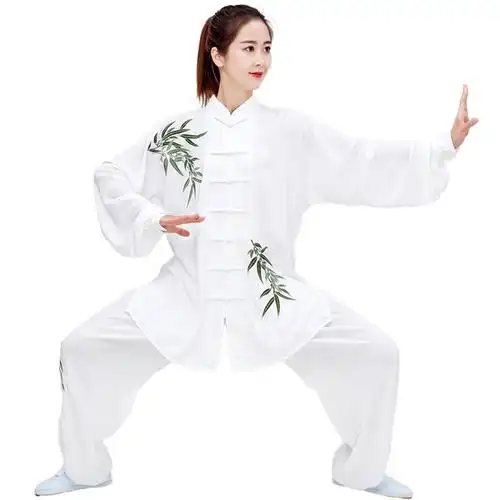 春秋新款太极服女八段锦刺绣飘逸武术服装练功表演服太极拳比赛服