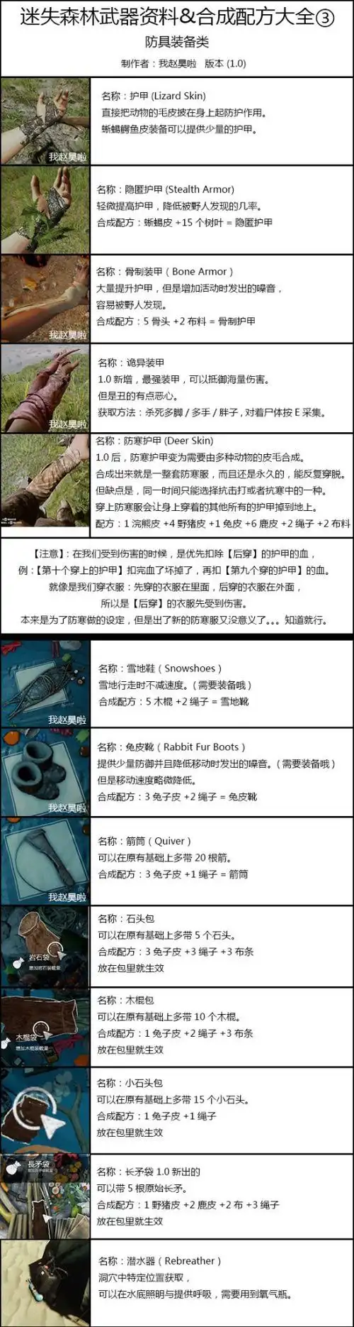 森林武器道具资料及合成配方大全