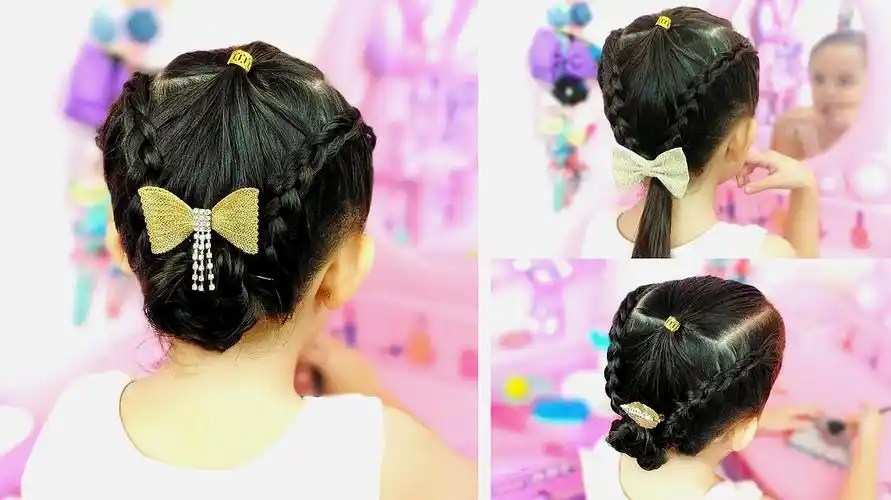 简单大方的气质款小公主盘发教程,搭配裙子好看极了