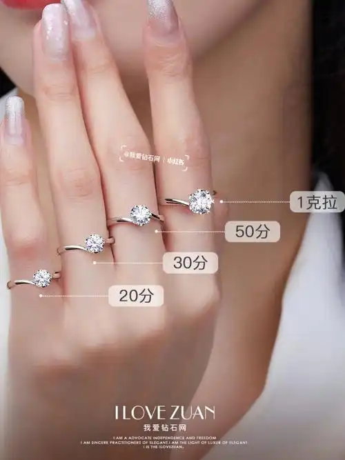 简约显大款钻戒30分✨50分1克拉钻戒对比‼️