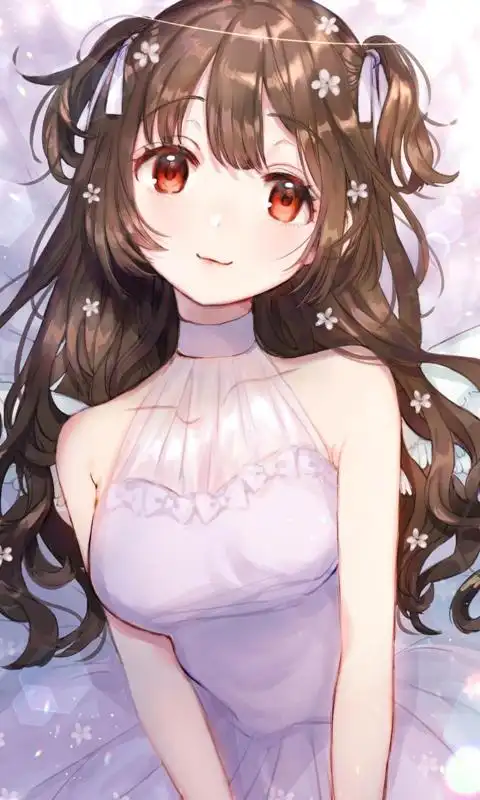 可爱女同志 紫色裙子 动漫手机壁纸竖屏