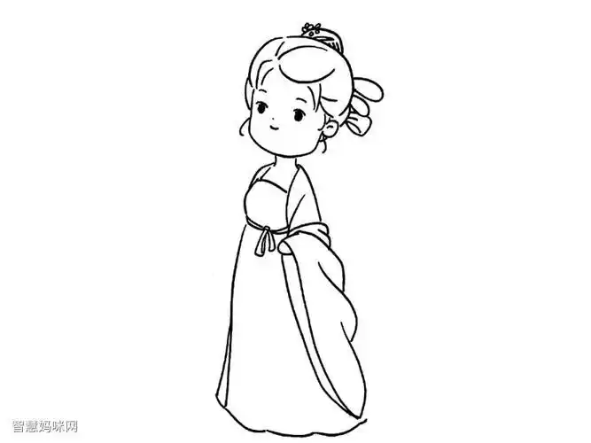 简笔画古代的女人