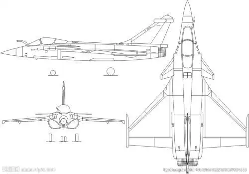 战斗机三视图简笔画