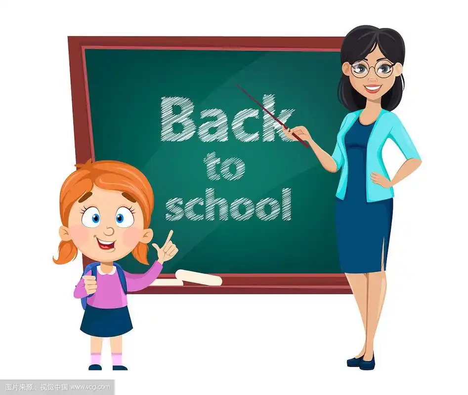 回到学校的女老师卡通人物