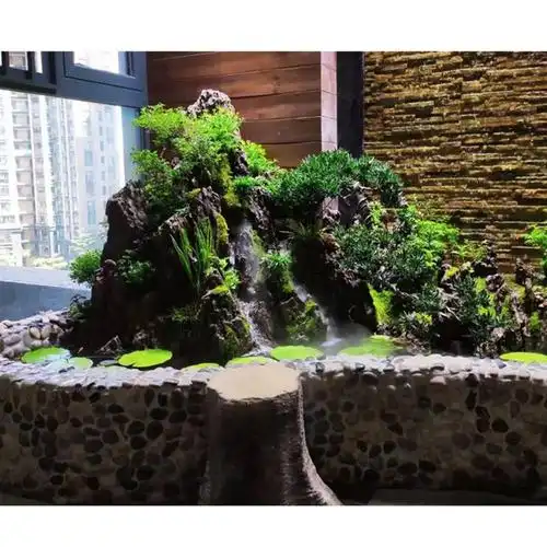 宏业奇石小英石青龙石鱼缸点缀石 青龙石小型假山制作