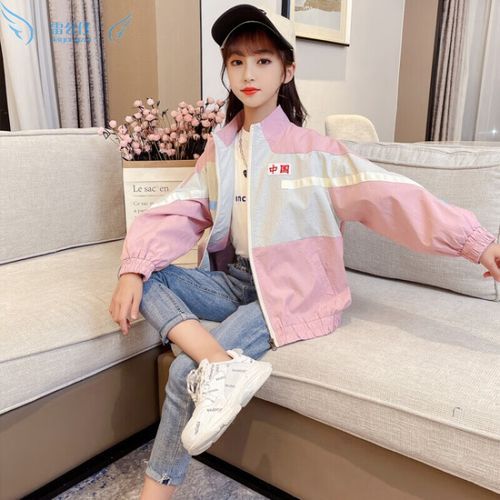 拼色风衣中大童洋气时尚韩版夹克2022年秋季新款3-14岁女孩秋装上衣