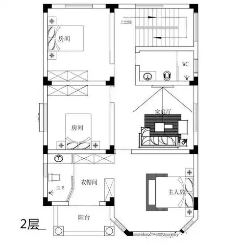 这栋房屋为2层半带堂屋的农村别墅,整体户型美观大方,在布局上也较为
