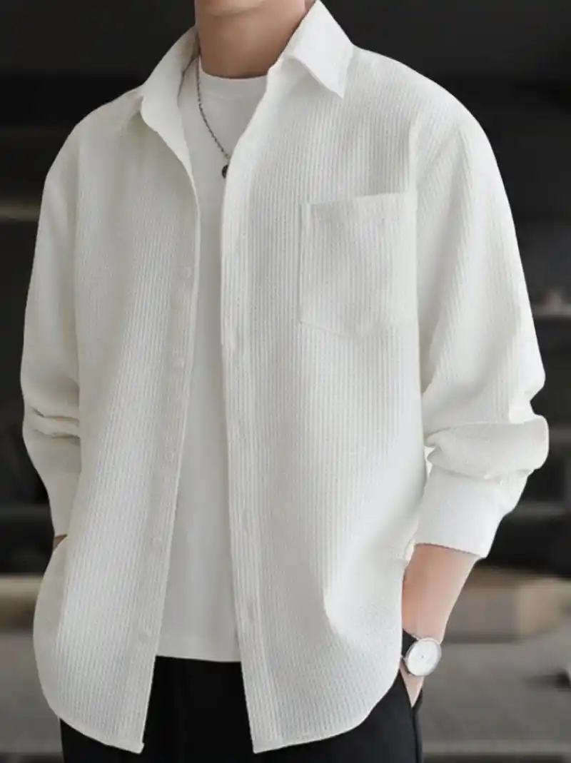 春秋时尚男士长袖衬衫