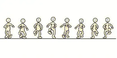 人物正侧面走路,跑步,以及跳跃逐帧动画,快拿出纸笔练习吧.#绘画