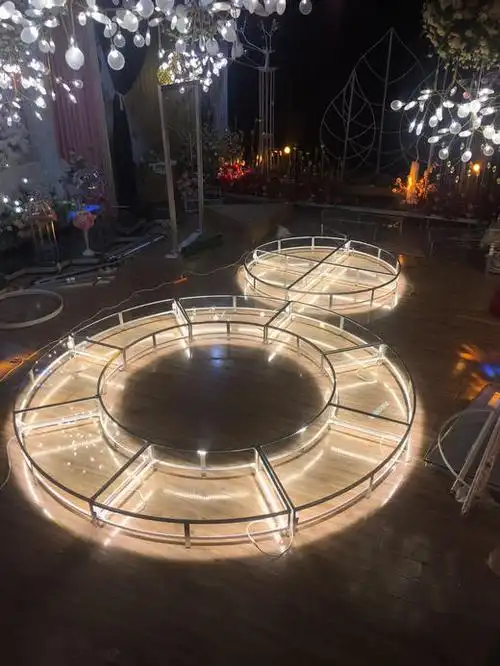 发光圆形玻璃舞台运费自理