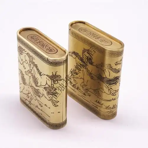 高端品质纯手工黄铜烟盒烟丝茶叶旱烟盒创意加厚款复古便携式烟末烟丝