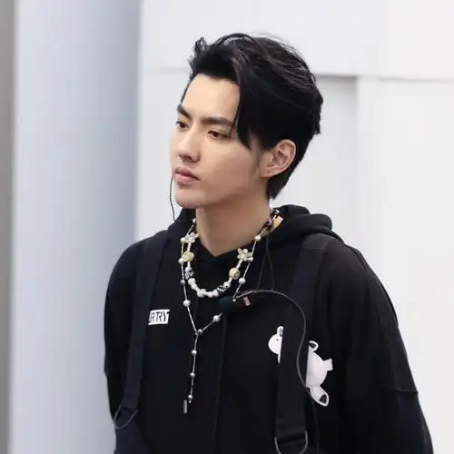 吴亦凡同款项链潮流合伙人珍珠女冬季搭配毛衣吊坠长款y字毛衣链