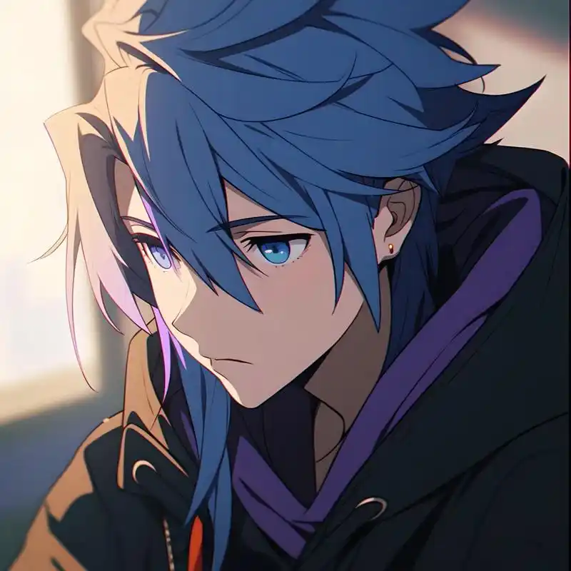 5250蓝发少年动漫头像5250