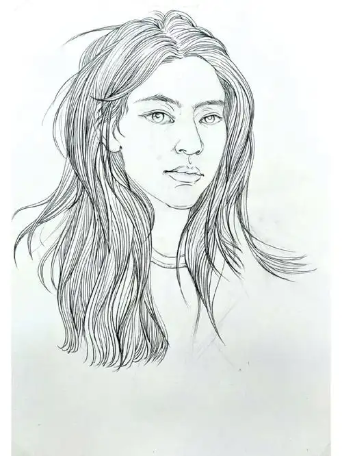 视觉传达考研第28天人物线描头发练习