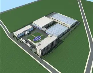 现代厂房鸟瞰图