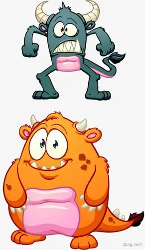 卡通小妖怪png素材透明免抠图片动植人物