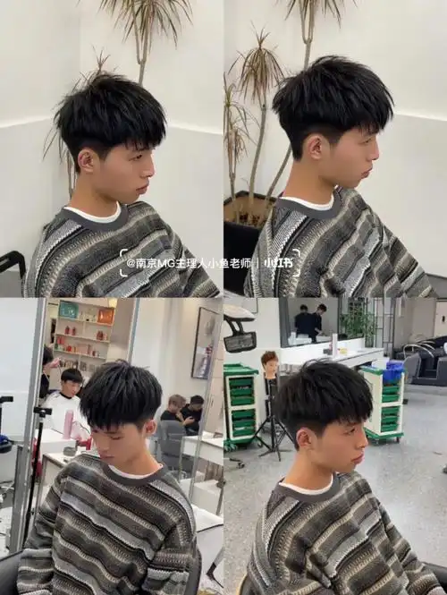 男生碎盖烫烫型不烫卷的发型阳光帅气