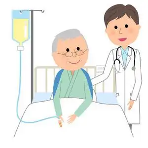 白色住院病人的男性它是一个白色外套男性和一个住院病人的例子.照片