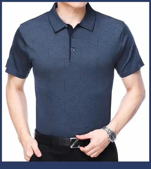 爸爸短袖t恤男男士夏装中年人夏季衣服中老年人上衣qt5011-206p35