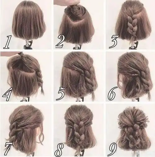 4,半扎公主头这个编发再简单不过了,非常优雅浪漫的一款发型,左边取出