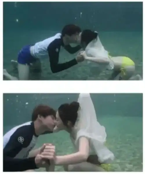 魏大勋的话,比较离谱,有网友晒出一张图,称拍到两人在水中亲吻,但照片