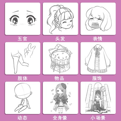 漫画手绘本 q版人物篇 漫画描摹画册 萌新零基础自学画画 漫画基础