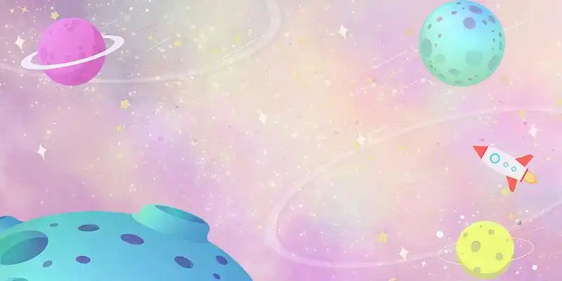 蓝色卡通星空星球运行展板背景蓝色星空