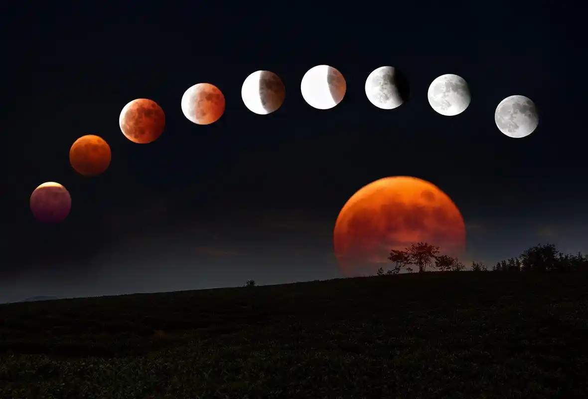 【2014月全食摄影图片】杭州余杭街道南湖风光摄影_太平洋网友_太平洋