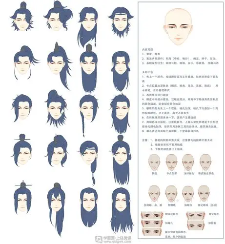 古风男性的发型设计