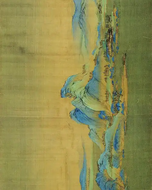 北宋王希孟千里江山图全卷tif国画高清图印刷喷绘素材电子版淘宝网