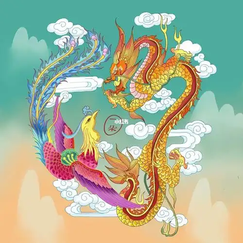画凤凰和龙
