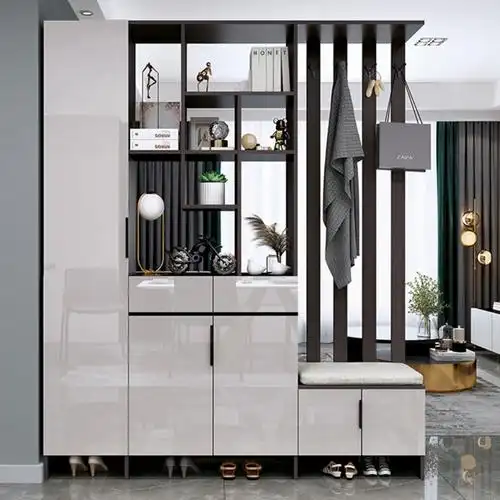 入户鞋柜玄关柜一体屏风隔断柜客厅现代简约轻奢风进门酒柜置物柜