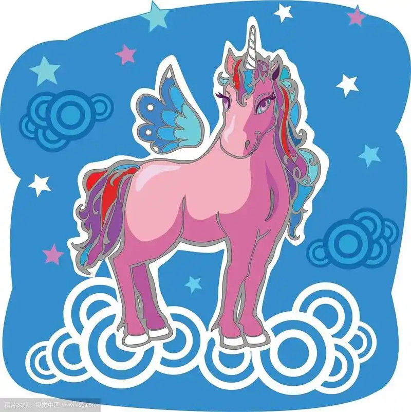 独角兽飞马矢量插图