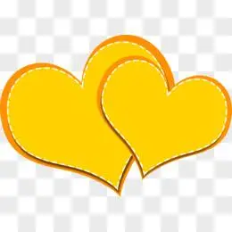 黄色双心形图案