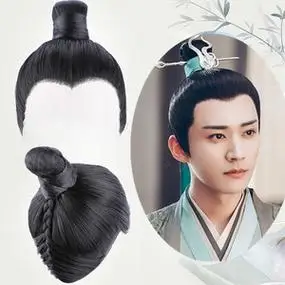 新款汉服古装精品手钩款男整顶假发影视剧短发套束发唐朝公子发套