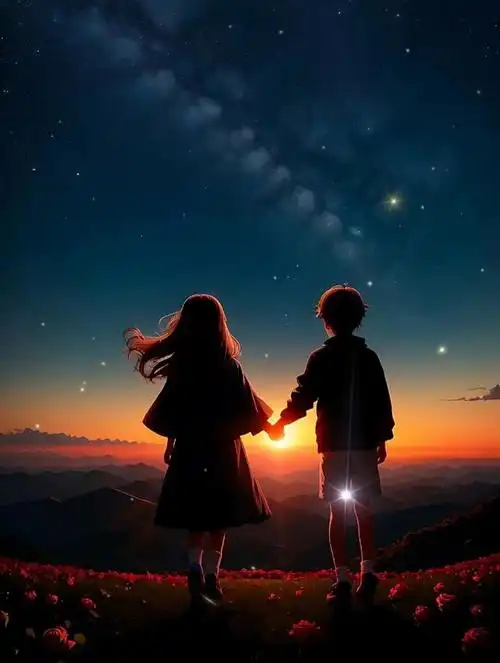 在一座小城的海边公园,一对年轻的恋人依偎在一起,享受着他们的甜蜜